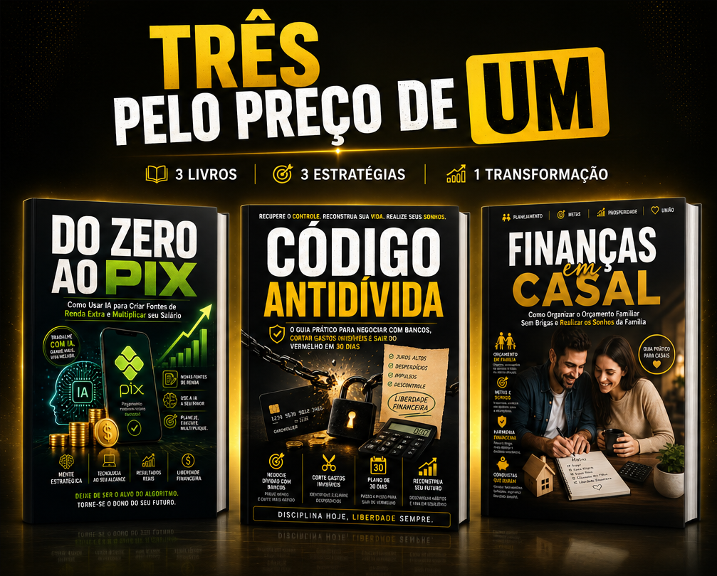 Três livros por um único valor